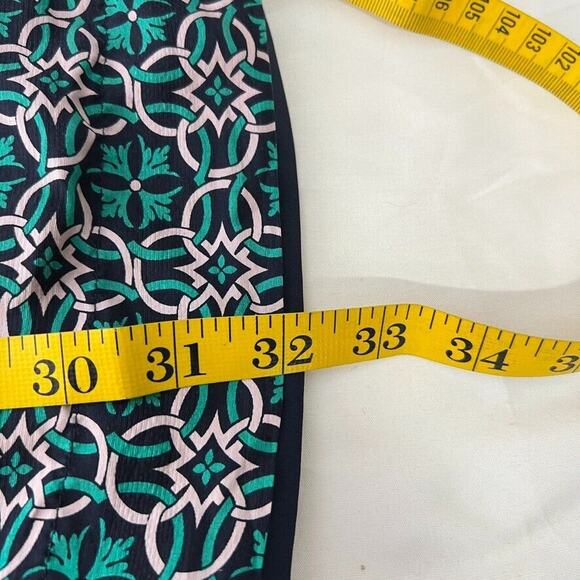 J Crew Green 100% Silk Medallion Print Casual Short Sleeve Shift Dress 2 Women - Picture 9 of 9